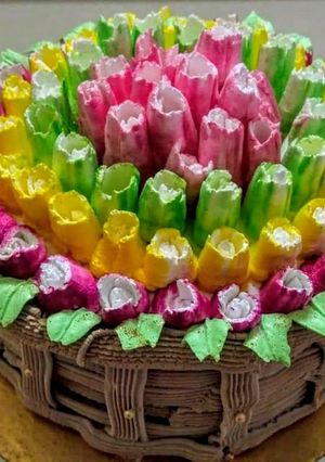 A picture of Bouquet cake.