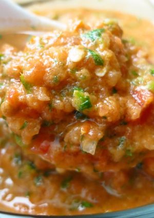 A picture of Blended Pico de Gallo Salsa.