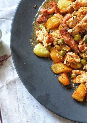 Zöldborsós csirke brassói recept fotója