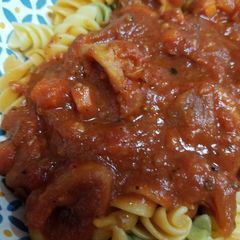 A picture of Stewed Calamari in Tomato Sauce.