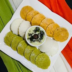 Tricolor Mini Idli A picture of Tricolor Mini Idli.