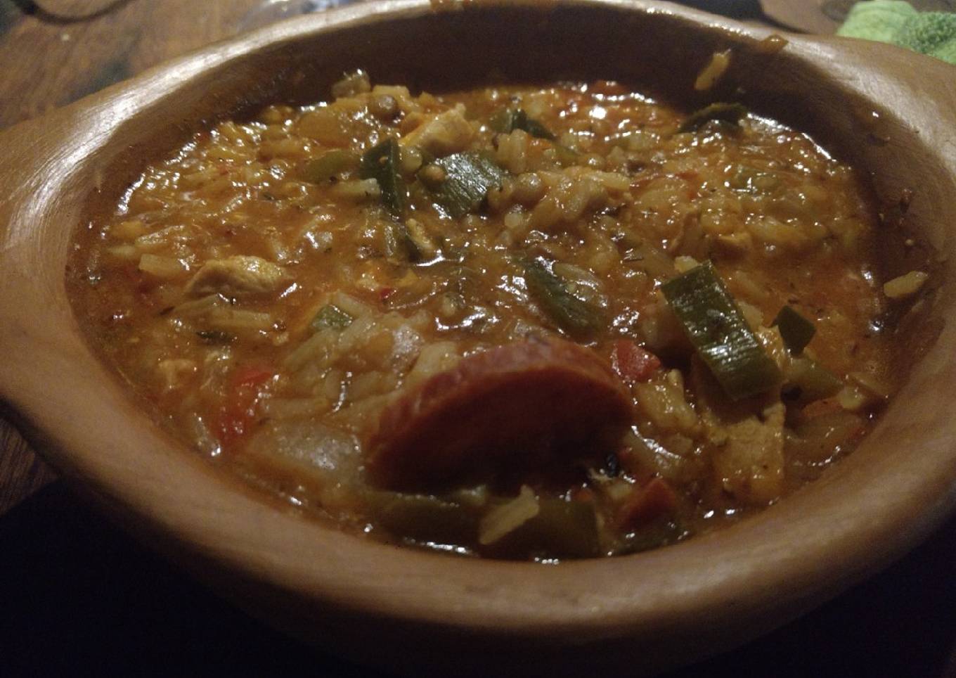 Charqui de arroz y lentejas, con chorizo colorado, bien vallisto