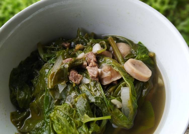 Cah bayam sosis daging