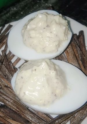 A picture of Deviled eggs.