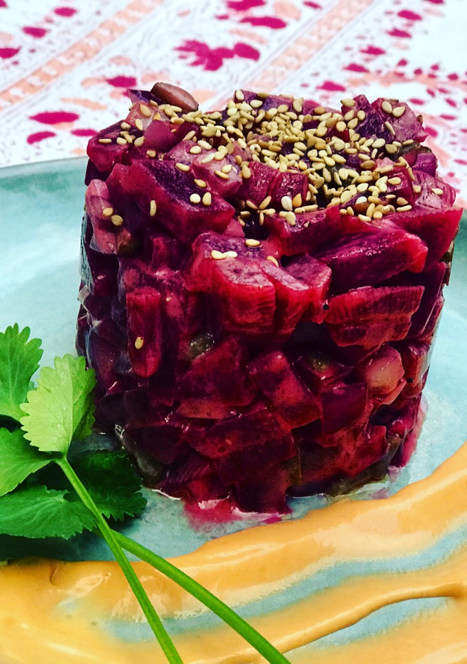 Una foto de Tartar de remolacha