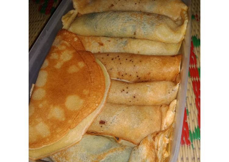 Pancake gulung cokelat