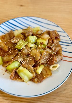 Hình của món Thịt Ba Chỉ Rang Hành Boaro.