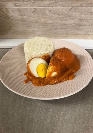 Une photo de Œuf béchamel à la tomate