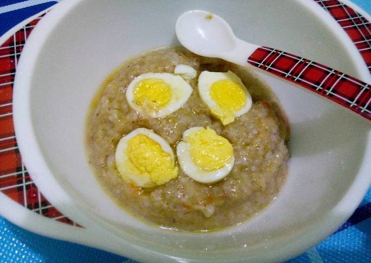 Recipe of Tasty Bubur Tim daging telur puyuh (Mpasi 8 bln+)