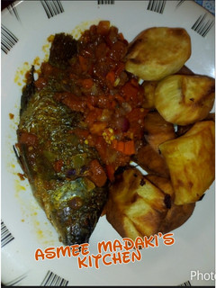 A picture of Sweet potatoes with fish sauce.