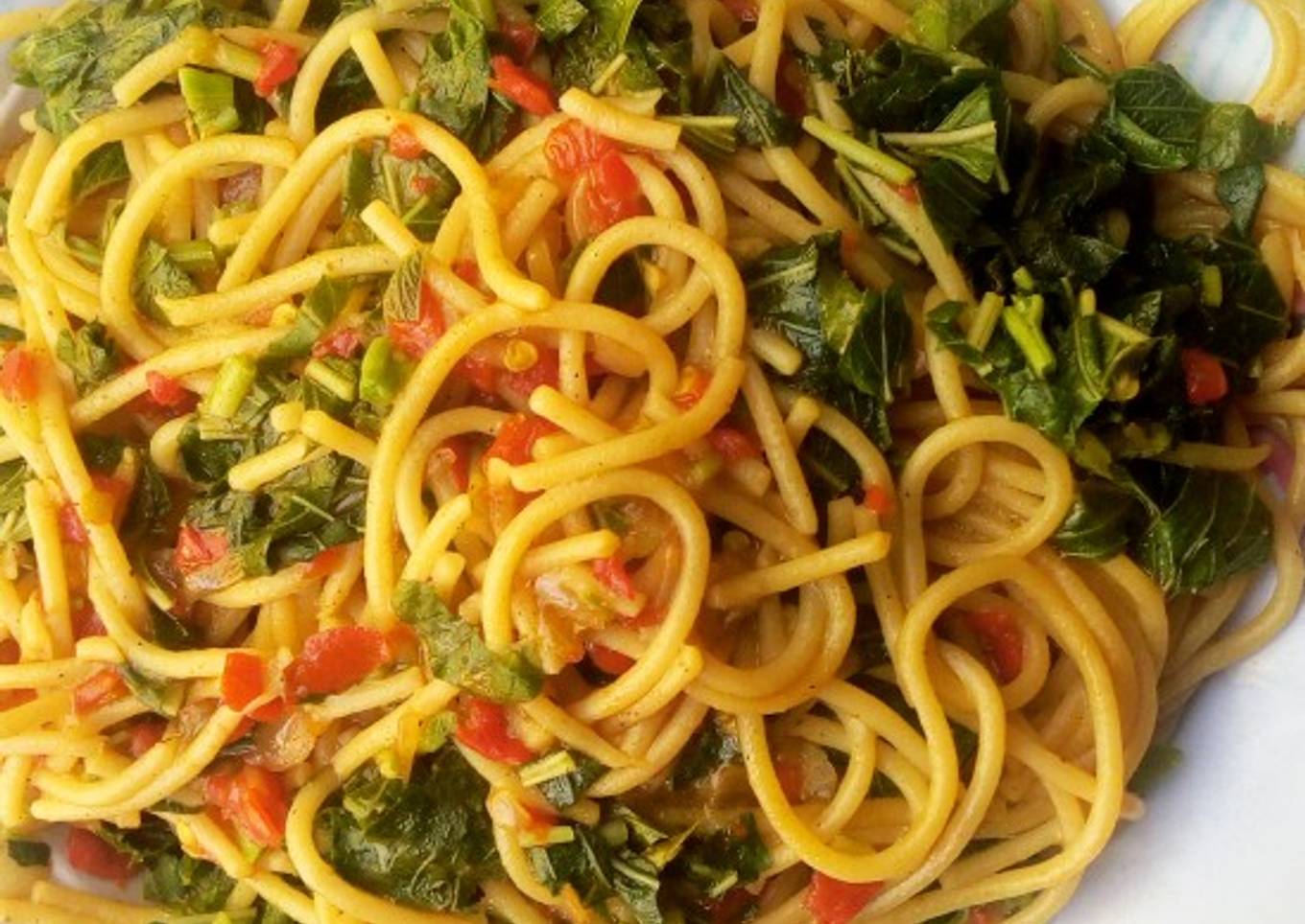 Spaghetti with vegetable