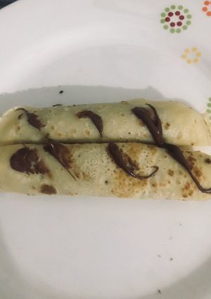 Una foto de Crepes con chocolate