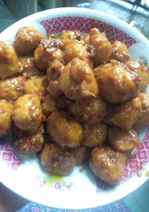 Foto resep 189. Bakso ayam / pentol ayam masak sambel kecap