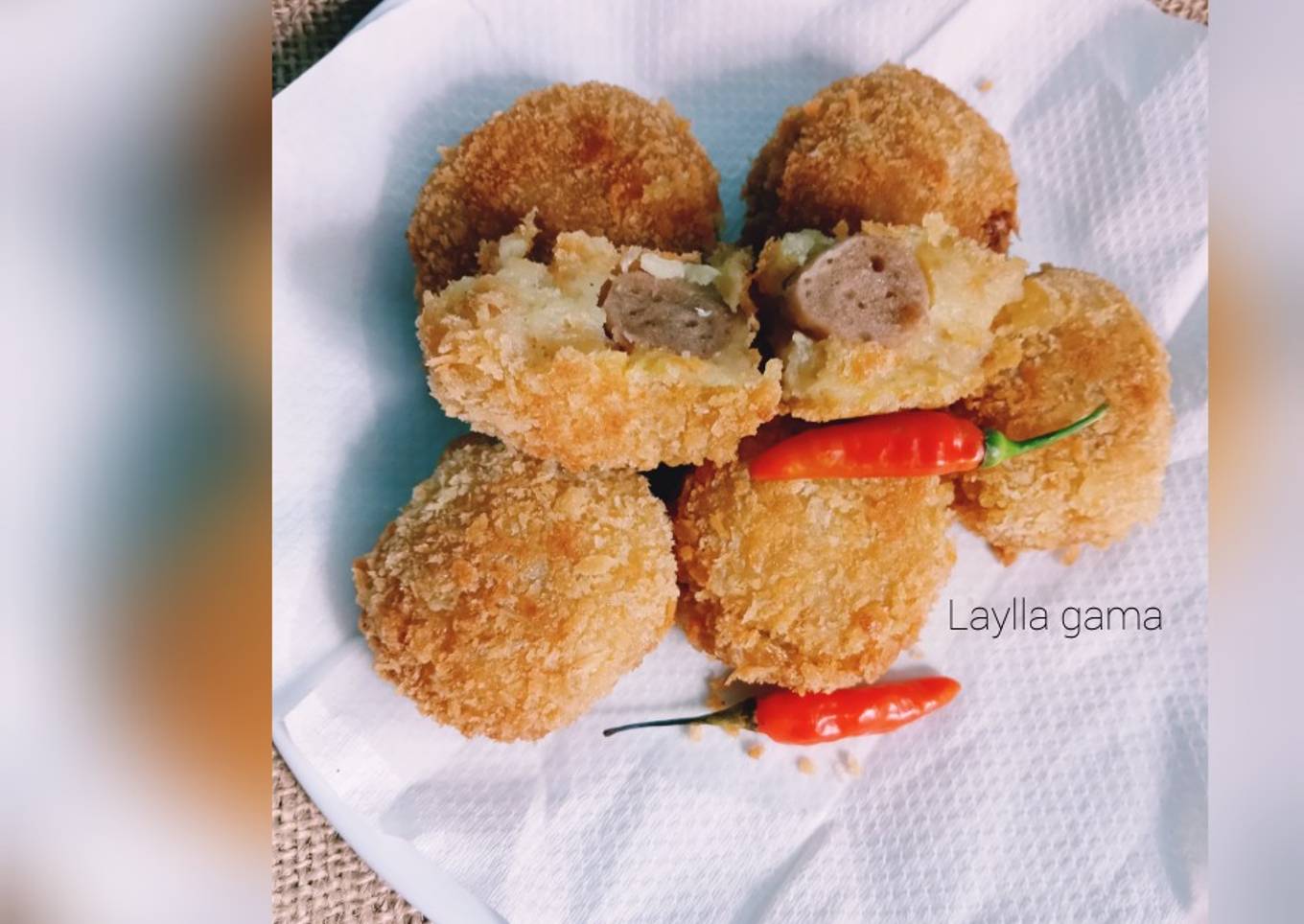 Perkedel kentang krispy isi bakso