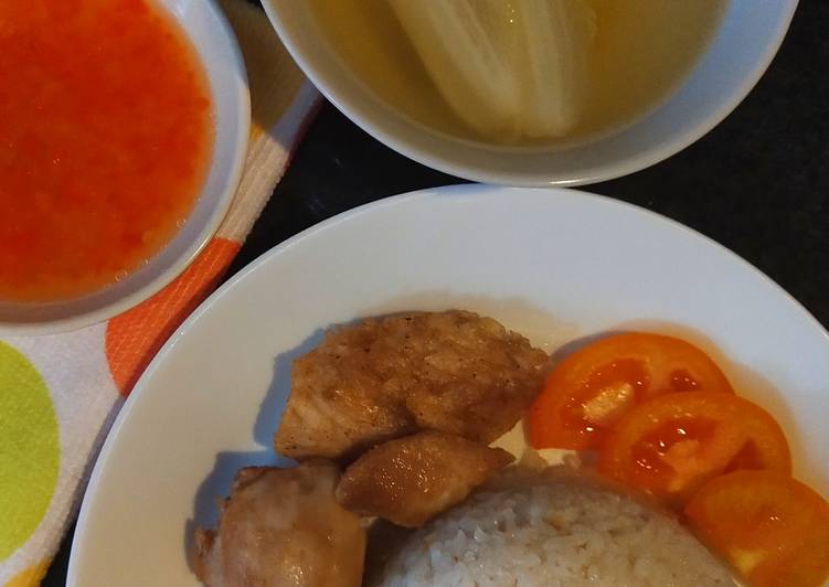 Langkah Mudah untuk Menyiapkan Resep Mudah Nasi Ayam Hainan Rice Cooker Anak Kos Anti Gagal