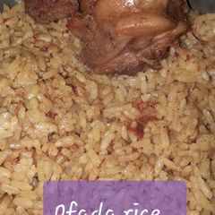 A picture of Jollof Ofada rice #kitchenhuntchallenge.