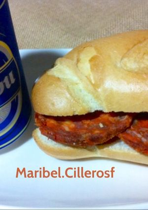 Foto principal de Bocadillo de chorizo ibérico, de matanza casera