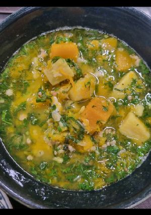 Hình của món Canh bí đỏ thịt băm.