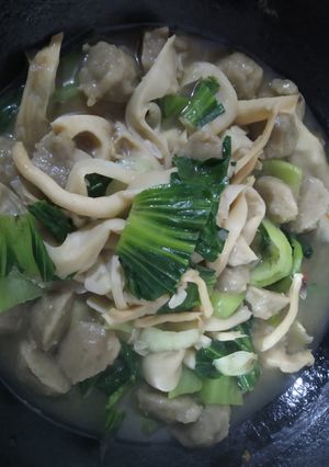 Foto resep Tumis jamur tiram dan pokcoy