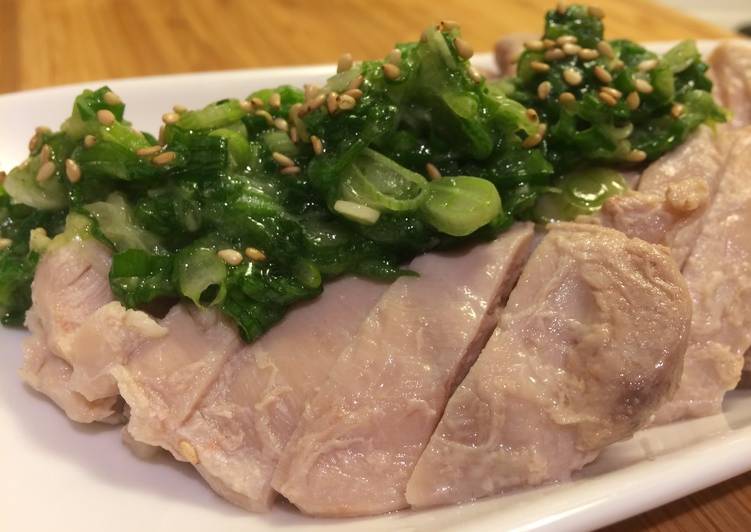 Recipe of Any-night-of-the-week Steamed Chicken with Green Onion Sauce