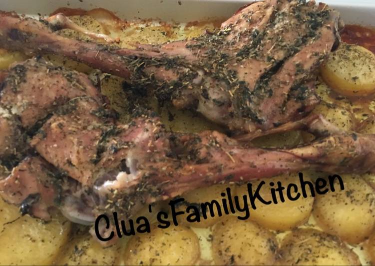 Cordero asado a las finas hierbas/Baked lamb in spices