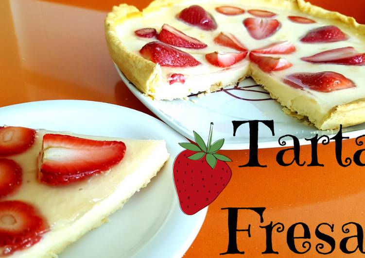 Tarta quebrada con crema y fresas, te vas a resistir?