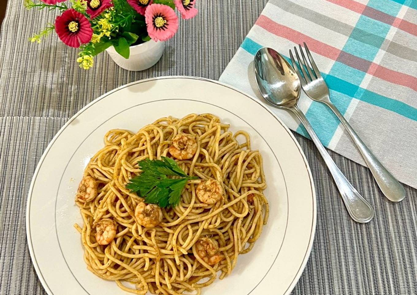 Spaghetti Kari Udang