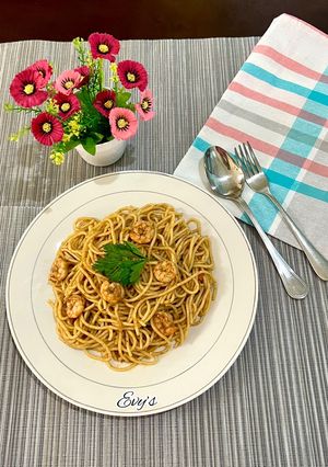 Foto resep Spaghetti Kari Udang