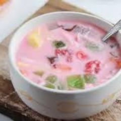 A picture of Es campur (Indonesian for "mixed ice").