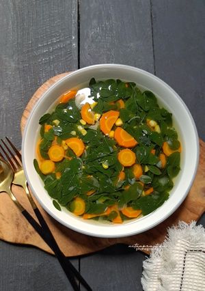 Foto resep Sayur Bening Daun Kelor Wortel Jagung