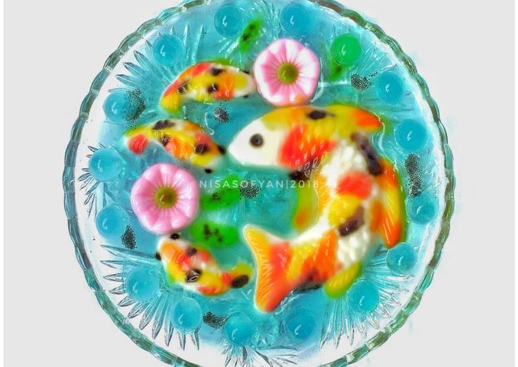 Resep Agar Jeli Ikan Koi 💛🧡💚💙 #pr_recookagarlebihjeli | Bahan Membuat Agar Jeli Ikan Koi 💛🧡💚💙 #pr_recookagarlebihjeli Yang Enak Banget