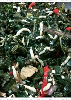 Foto resep Tumis Daun Singkong Teri Terasi