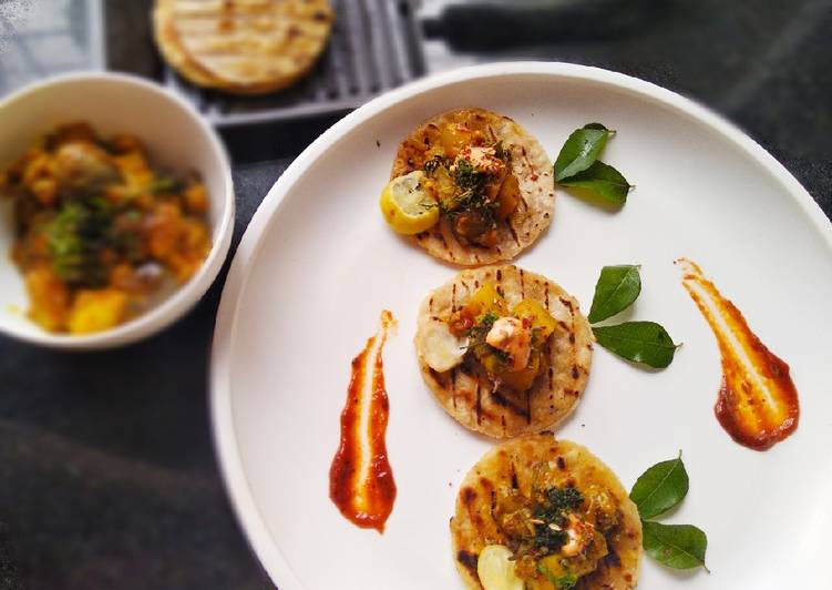 Recipe: Perfect Grilled Carom seed Paratha With Eggplants masala(tacos)