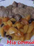 Solomillo con mango, orejones y pasas al Jerez 