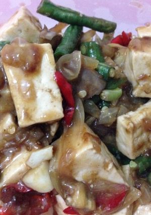 Foto resep Oseng Kacang Panjang + Terong + Tahu (with olive oil)