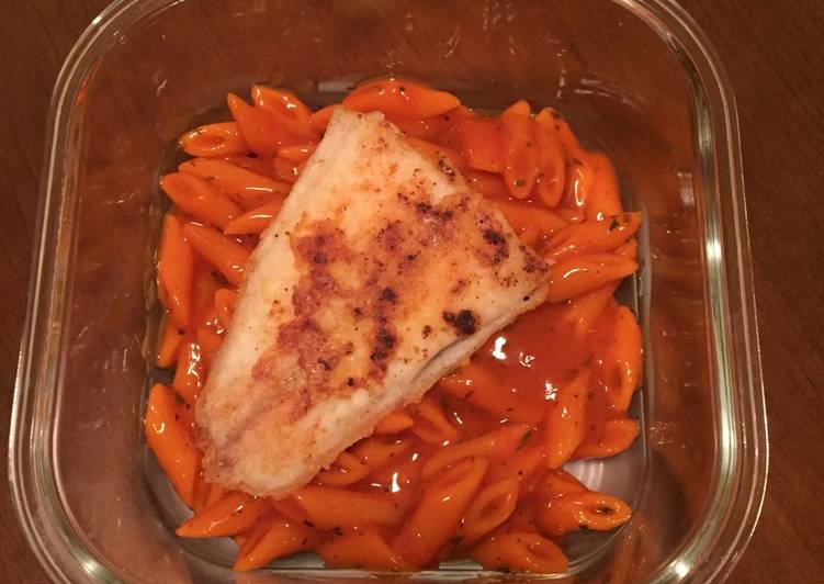 Tomato Basil Penne and Fish