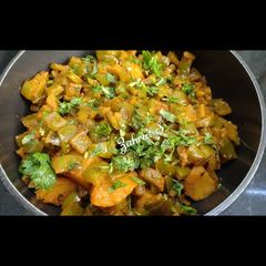 Capsicum and Potato sabzi A picture of Capsicum and Potato sabzi.