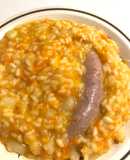 Sopa de arroz, patata y zanahoria