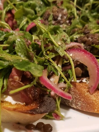 Easy Ways Make|Recipe} Lentil Salad Crostini with Chevre and Prosciutto, Appealing