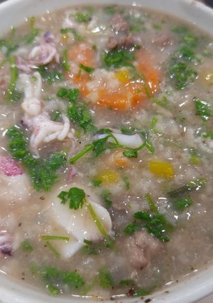 Hình của món Cháo hải sản.