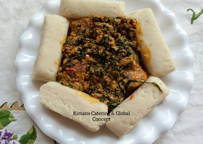 Steps to Prepare Thomas Keller Egusi/ugu leaf soup with pounded yam