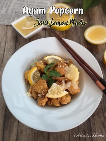 Cara Gampang Menyiapkan Resep Ayam Popcorn Saus Lemon Madu (Chicken Popcorn Honey Lemon Sauce) yang Uenak Anti Ribet, Lezat