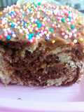 Budín marmolado de chocolate y limón al microondas