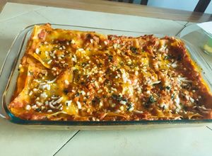 Una foto de Lasaña vegetariana con toque vegano
