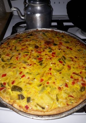 Una foto de Tarta de zapallito verde