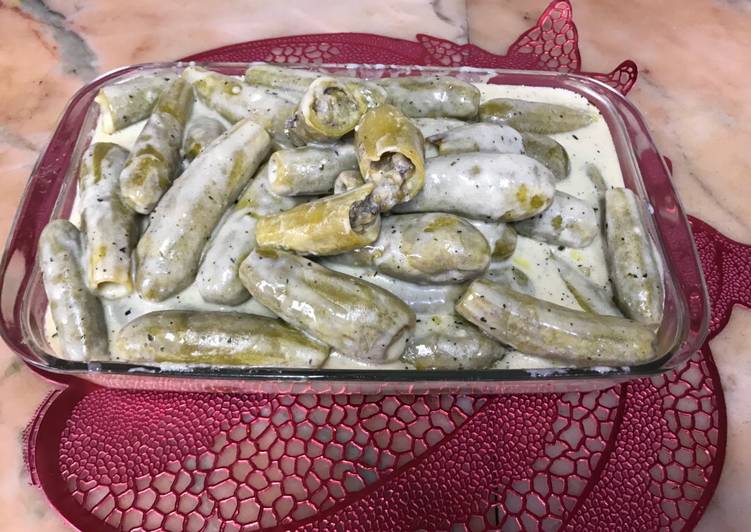 محشي كوسا فريكة بلبن المطبوخ