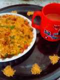 Healthy tasty Indori poha with masala tea