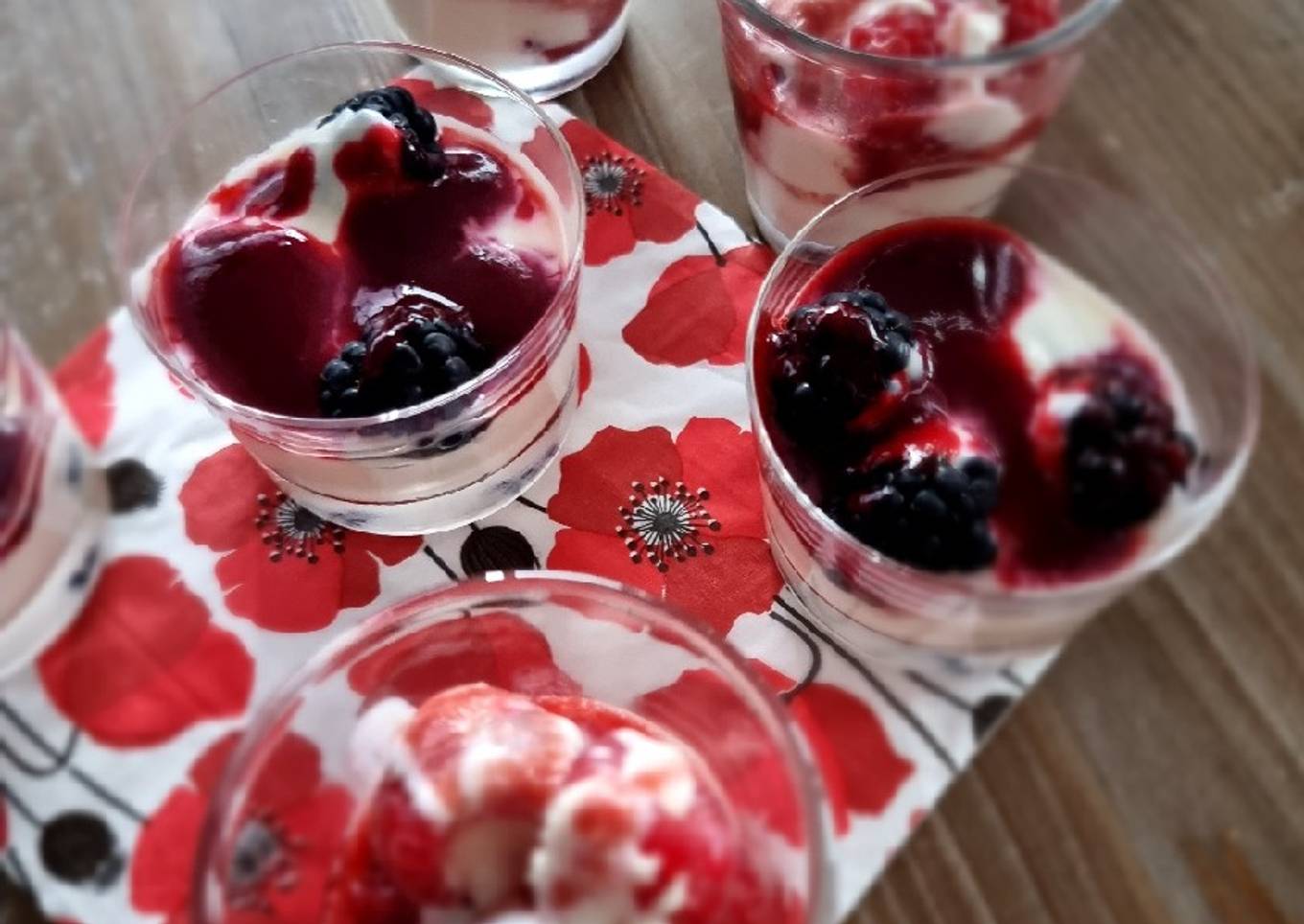 °Verrines mûres et framboises°