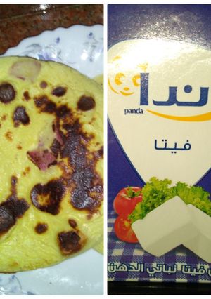 صورة لوصفة أومليت بالجبنه الفيتا اختراع 😋😋