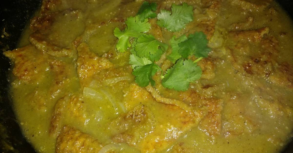 Chicharrones en salsa verde Receta de Jazania Bibriezca Cookpad